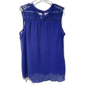 City Streets Blue Sleeveless Blouse Size XL